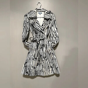 Baia Black and White Trench Coat size XS
